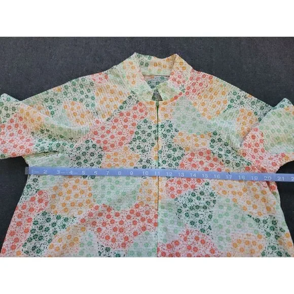 Vintage 60s 70s Mod Multicolor Maxi Dress Floral Lace Tie Waist‎ Zip House M - Picture 12 of 15